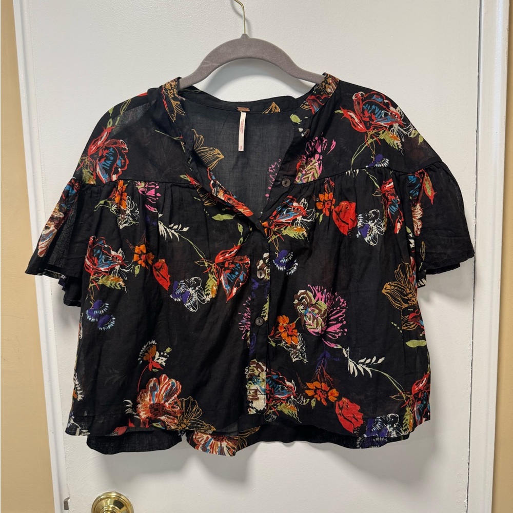 Floral Black Women's Top